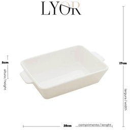 Kit 8 Travessas de Porcelana Branca com Alças Refratários 28x17cm Restaurante Lyor - 5