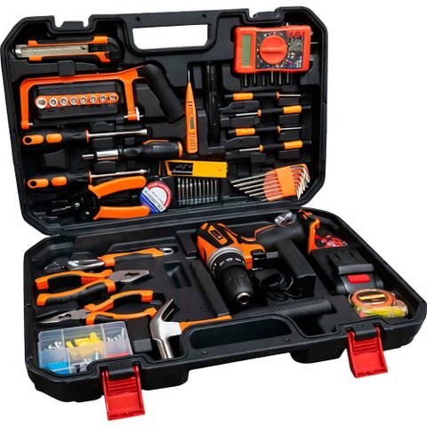 Kit de Ferramentas Tucano Tc-048A 48 Peças Jogo Profissional Maleta Organizadora Aço Carbono Manuten