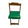 Conjunto Mesa Dobrável 70x70 C/ 4 Cadeiras Imbuia Estofadas Verde - 2
