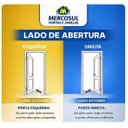 Ver imagem 2 de Porta de Giro Alumínio Branco Lambril C/maçaneta Visor Quadrado Maxx