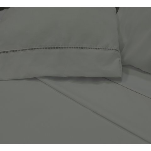 Jogo de Cama Lençol 400 Fios Casal P. Palito 4 Pçs Prata Casa Dona