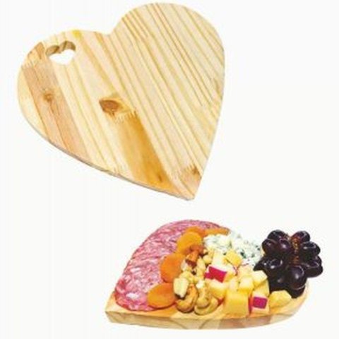 Tabua de Frios Coração Pinus 24,5x23x1,5