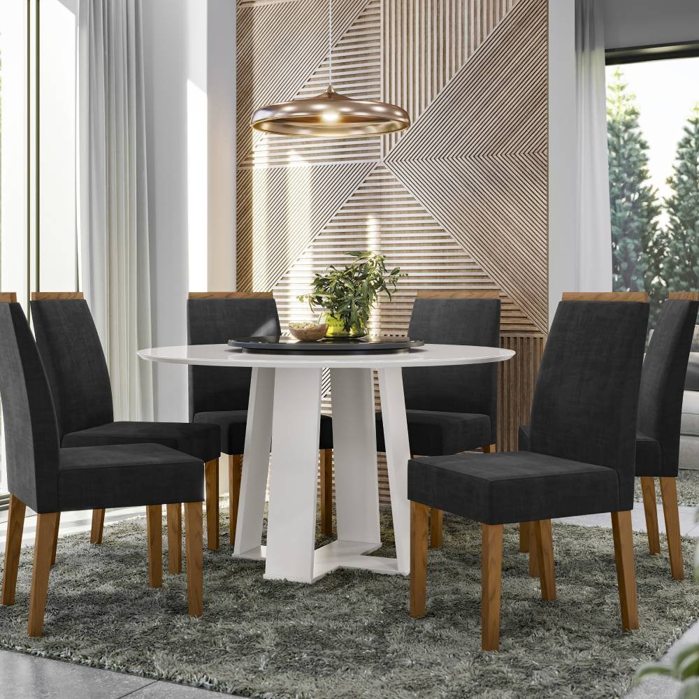 Conjunto Sala de Jantar 4 Cadeiras Lara Tec 301