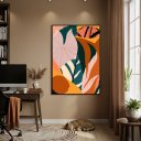 Ver imagem 2 de Quadro Decor Folhas Tropicais Vibrantes 70x50cm Mold Preta