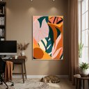 Ver imagem 1 de Quadro Decor Folhas Tropicais Vibrantes 70x50cm Mold Preta