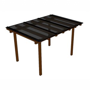 Kit Policarbonato Fume 4mm 3,00m X 1,00m - Perfis Naturais