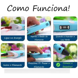 Caneta 3d Profissional: Uso Infantil e Adulto Inclui - 5