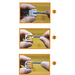100x Kit Conector Emenda Rápida Derivação Borne 2 3 5 Fios - 3