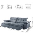 Ver imagem 3 de Sofá Retrátil e Reclinável Atlanta 2,30m 04 Lugares Mola Ensacada Txr