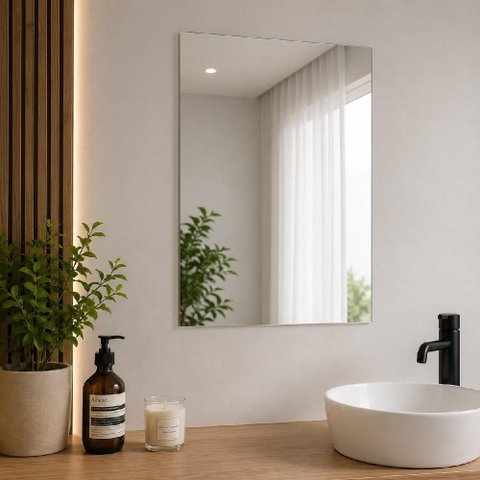 Espelho Grande 40x30cm Adesivo Acrilico Placa Autocolante Flevivel Decorativo Parede Casa Banheiro Q