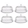 Kit 4 Porta Bolo com Cúpula 30cm Transparente Boleira Glassy Crippa Doces Sobremesas - 1