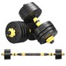 Kit Halteres 3 em 1 Peso Musculação até 40kg Ajustável Preto - 5