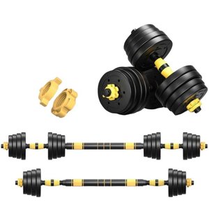 Kit Halteres 3 em 1 Peso Musculação até 40kg Ajustável Preto