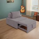 Ver imagem 5 de 4 em 1 Poltrona, Puff, Chaise e Cama Ares Cinza Claro Estofama