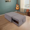 Ver imagem 2 de 4 em 1 Poltrona, Puff, Chaise e Cama Ares Cinza Claro Estofama