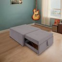 Ver imagem 2 de 4 em 1 Poltrona, Puff, Chaise e Cama Ares Cinza Claro Estofama