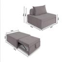 Ver imagem 6 de 4 em 1 Poltrona, Puff, Chaise e Cama Ares Cinza Claro Estofama