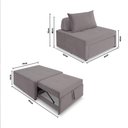 Ver imagem 6 de 4 em 1 Poltrona, Puff, Chaise e Cama Ares Cinza Claro Estofama