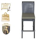 Ver imagem 4 de Mesa Bistrô e 4 Banquetas Roma Preta Corda Náutica Estofado 8 Trama Original