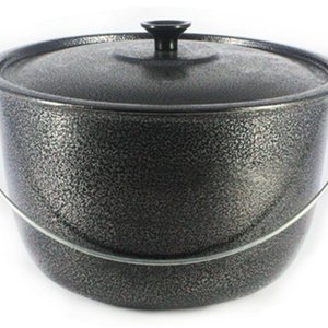 Caldeirão Alumínio Craqueado Alça Galvanizada Preto 14cm