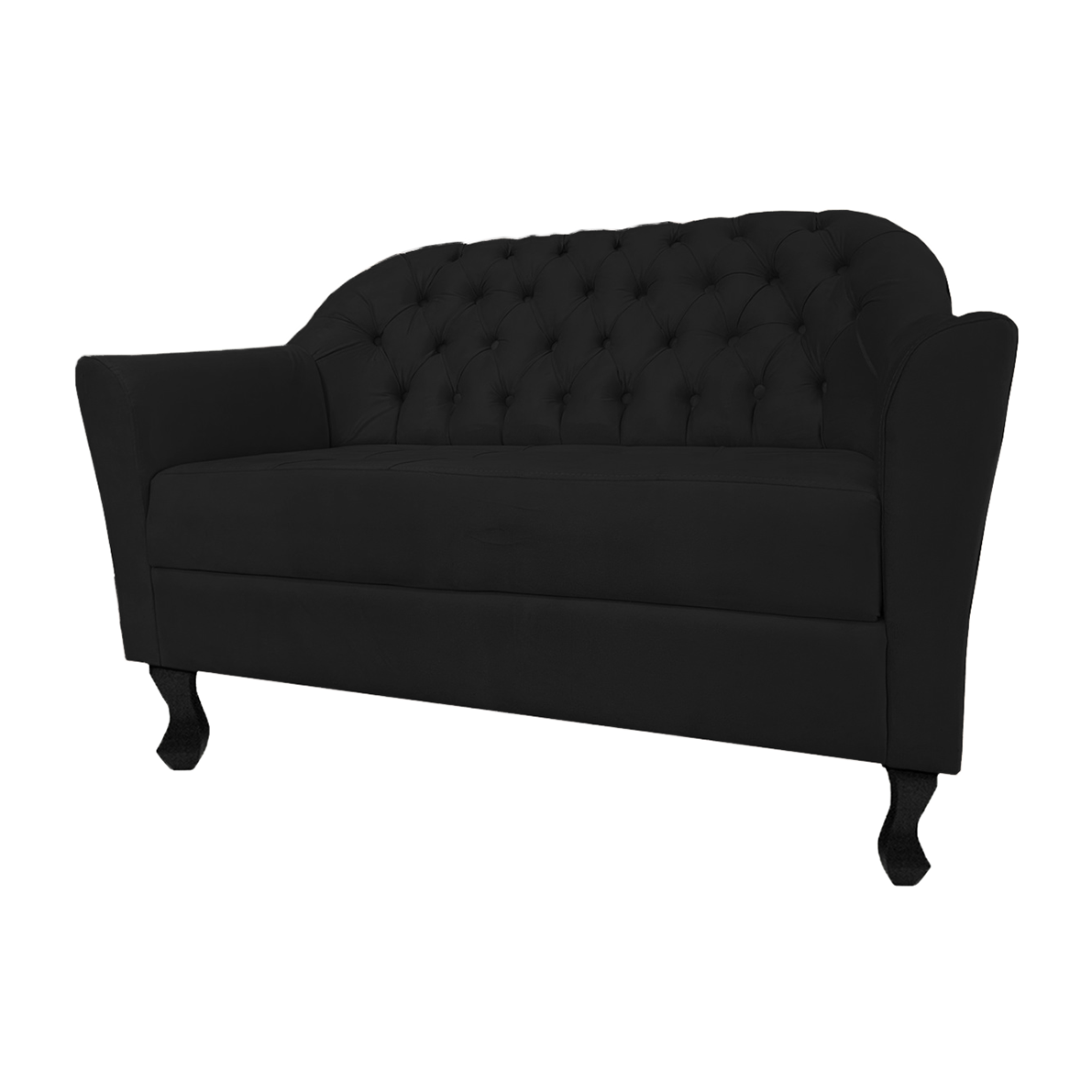 Sofá Namoradeira 2 Lugares para Quarto e Sala Júlia Suede Preto - Dl Decor - 2