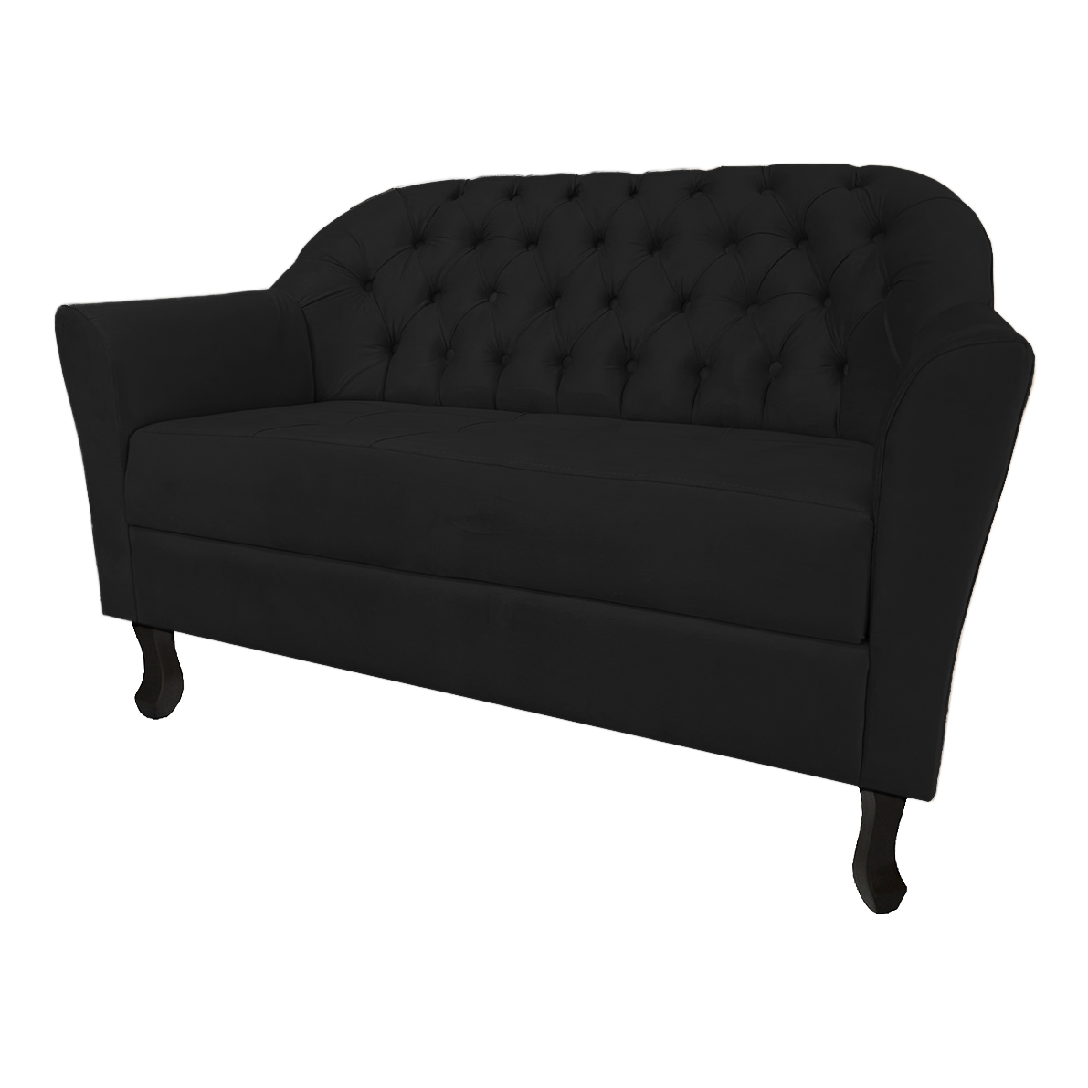 Sofá Namoradeira 2 Lugares para Quarto e Sala Júlia Suede Preto - Dl Decor