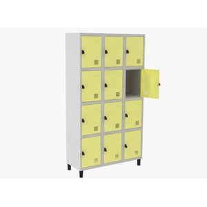 Roupeiro De Aço Guarda-volume Locker 12 Portas Montável Amarelo