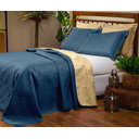 Ver imagem 1 de Manta queen cobre leito 3 peças dupla face micropercal ultrassonico marinho luxo