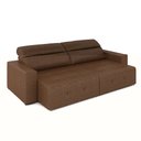 Ver imagem 6 de Sofá Retrátil 3 Lugares 204cm 2 Módulos Nero Couro Marrom Manchado G52 - Gran Belo