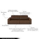 Ver imagem 3 de Sofá Retrátil 3 Lugares 204cm 2 Módulos Nero Couro Marrom Manchado G52 - Gran Belo