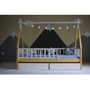 Ver imagem 1 de Mini Cama Gavetas Cabana Montessoriana Madeira Maciça Pinus - Grade Cercadinho Completa - Branco