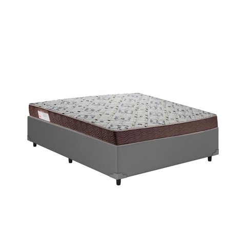 Cama Base Box Casal Cinza Colchão Iso 150 D45 - Ortobom