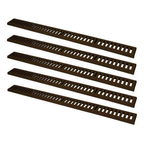Kit 5 Ralo Grelha Linear Caixilho em Alumínio Marrom 8x100cm