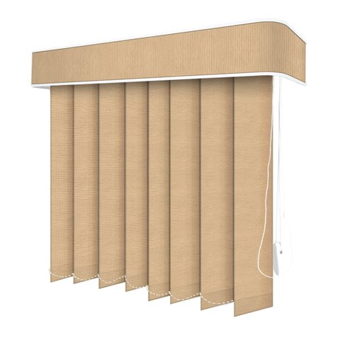 Persiana Vertical Bege Escuro - 1,60m Larg X 1,30m Alt - Tecido Translúcido - Persianet