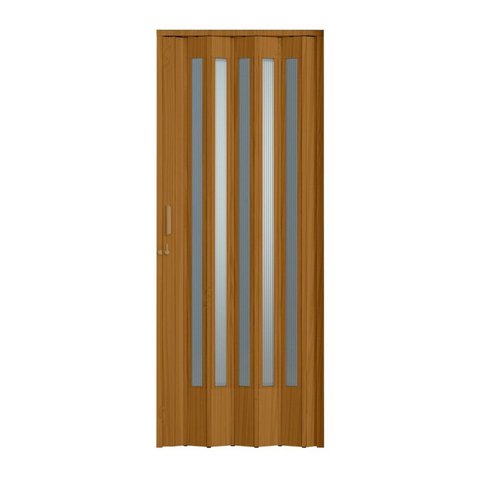 Porta Sanfonada de PVC Translucido 210cm x 96cm Plastporta Bcf Marrom/Cerejeira com
