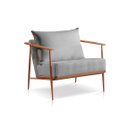 Ver imagem 1 de Poltrona Decorativa Linho Cinza Medio Base Cobre Aura 2