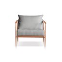Ver imagem 2 de Poltrona Decorativa Linho Cinza Medio Base Cobre Aura 2