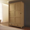 Ver imagem 1 de Guarda Roupa Madeira Maciça 133cm 2 Portas 2 Gavetas Leona F07- D'Rossi