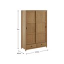 Ver imagem 3 de Guarda Roupa Madeira Maciça 133cm 2 Portas 2 Gavetas Leona F07- D'Rossi