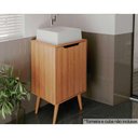 Ver imagem 1 de Bancada de Banheiro C/ Pés Bn3641 S/ Cuba C/ 1 Porta 45cm Amêndoa - Tecno Mobili
