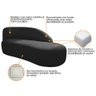 Kit Divã Luna 185cm Lado Direito e 01 Poltrona Base de Ferro Preto Suede Preto - 4