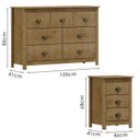 Ver imagem 4 de Comoda 7 Gv 02 Mesas de Cabeceira 3 Gv Madeira Maciça Freijo Milani Store