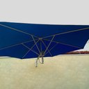 Ver imagem 6 de Ombrelone Guarda Sol Parede 2,4m Alumínio Natural Cobertura Uv:azul Marinho/alumínio Anodizdo Branco