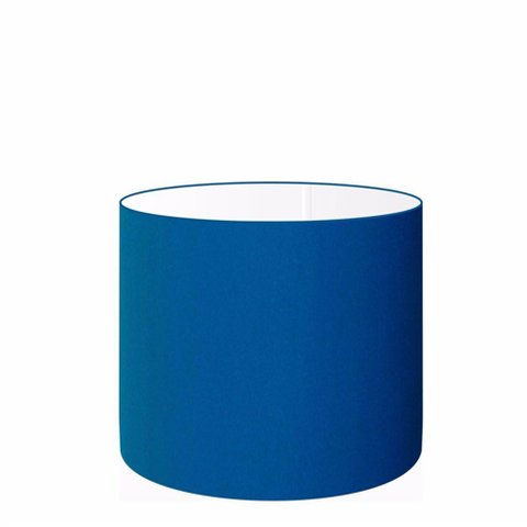 Cúpula Abajur e Luminária em Tecido Cilíndrica Vivare Cp-8010 Ø25x25cm - Bocal Europeu - Azul Marinh