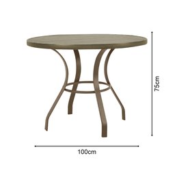 Kit Mesa Dubai em Aluminio Ripado 1,00m com 8 Cadeiras Dubai em Aluminio e Corda Nautica Bege - 5