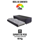 Ver imagem 7 de Bicama Box com Baú Solteirão Suede Preto 96x203 com Colchão Auxiliar Ecoflex