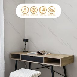 Placa Revestimento Adesiva Flexível para Paredes Mármore Spezia Bianco 60x300cm - 8