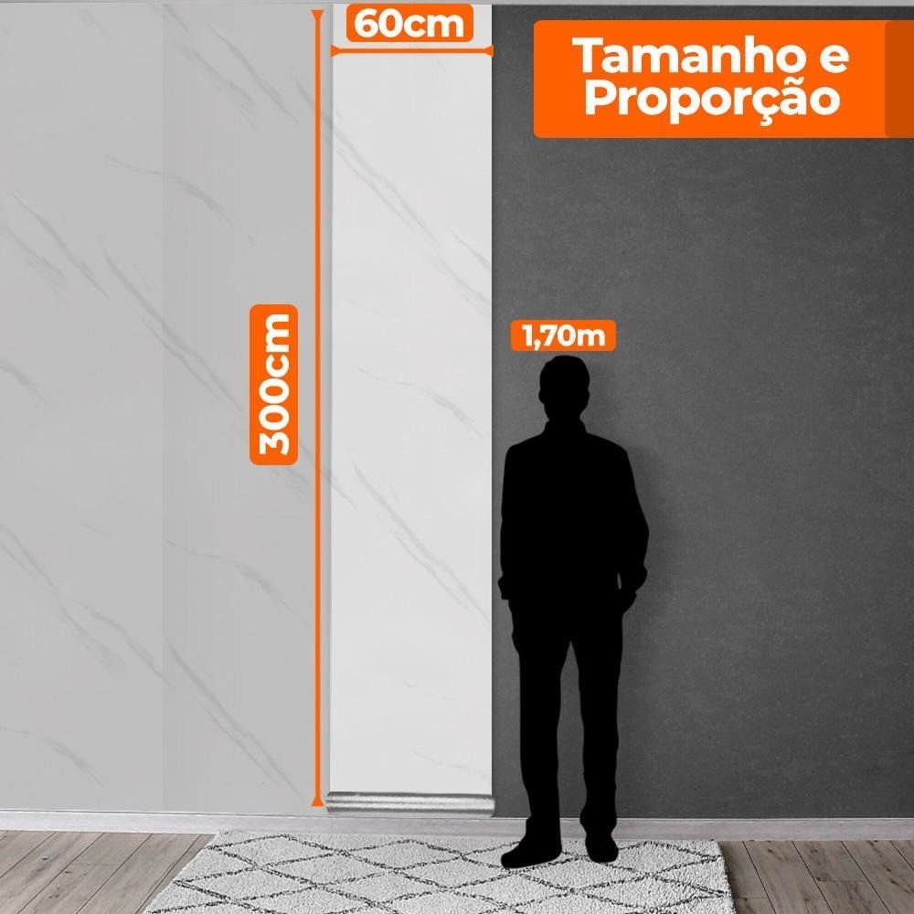Placa Revestimento Adesiva Flexível para Paredes Mármore Spezia Bianco 60x300cm - 5