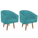 Ver imagem 1 de Kit 02 Poltronas Decorativas Sala de Estar Recepção Luiza Pés Palito Suede - Doce Sonho Móveis Kit 2