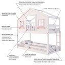 Ver imagem 5 de Beliche Infantil Montessori com Varanda e Grade Proteção Casinha Dos Sonhos Madeira Maciça Branco